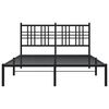 vidaXL Cadre de lit métal sans matelas avec tête de lit noir 135x190cm