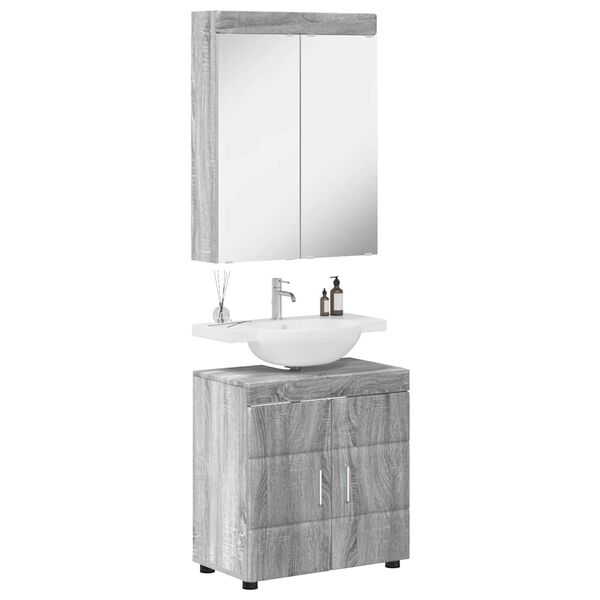 vidaXL Ensemble de mobilier de salle de bain TULUM Gris Sonoma