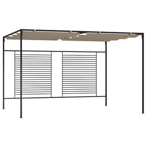vidaXL Belv&eacute;d&egrave;re avec auvent r&eacute;tractable 3x4x2,3 m Taupe 180 g/m&sup2;
