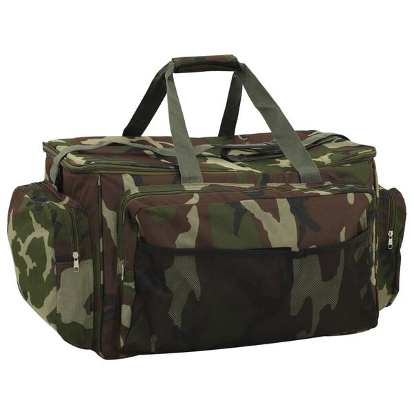vidaXL Sac de p&ecirc;che imperm&eacute;able vert camouflage tissu oxford