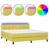 vidaXL Sommier &agrave; lattes de lit avec matelas LED Vert 160x200 cm Tissu