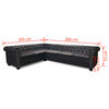 vidaXL Canap&eacute; d'angle Chesterfield 6 places Cuir synth&eacute;tique Noir
