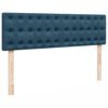 vidaXL Cadre de lit ottoman avec matelas bleu fonc&eacute; 140x200 cm velours