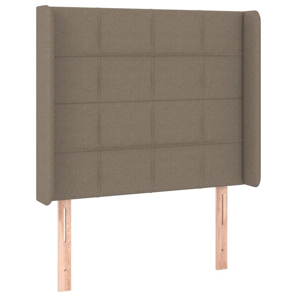 vidaXL T&ecirc;te de lit avec oreilles Taupe 93x16x118/128 cm Tissu