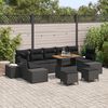 vidaXL Ensemble de canap&eacute; de jardin 10 pcs Noir Poly rotin