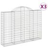 vidaXL Paniers &agrave; gabions arqu&eacute;s 3 pcs 200x30x140/160 cm Fer galvanis&eacute;