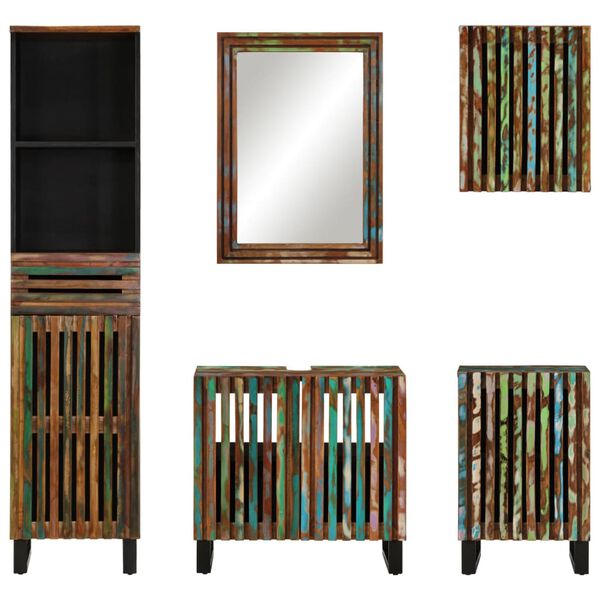 vidaXL Ensemble de meubles de salle de bain 5 pcs bois massif d'acacia