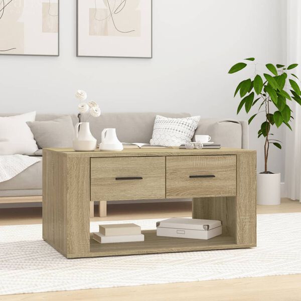 vidaXL Table basse Chêne sonoma 80x50x40 cm Bois d'ingénierie