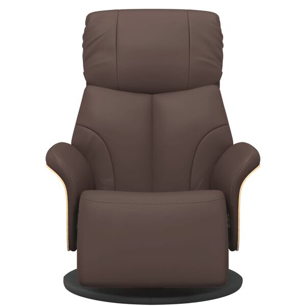 vidaXL Fauteuil inclinable avec repose-pieds marron similicuir
