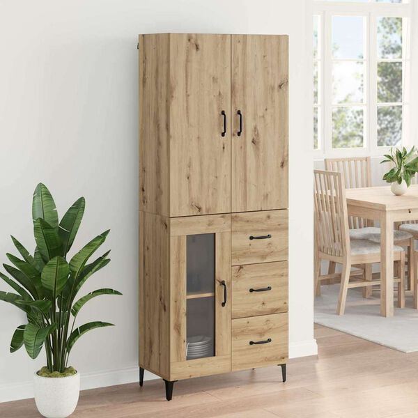 vidaXL Haut Armoire Montage mural Ch&ecirc;ne artisanal 69,5 x 34 x 180 cm