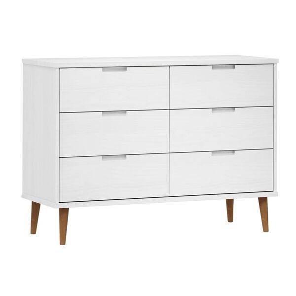 vidaXL Commode MOLDE Blanc 113x40x80 cm Bois de pin massif