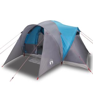 vidaXL Tente familiale &agrave; d&ocirc;me 6 personnes bleu imperm&eacute;able