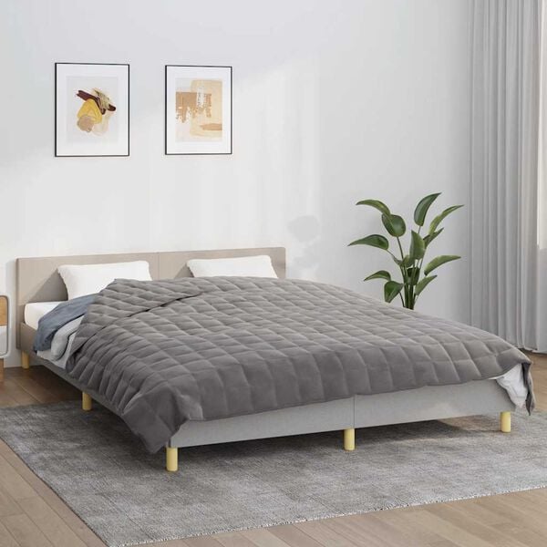 vidaXL Couverture lest&eacute;e Gris 220x240 cm 11 kg Tissu