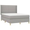 vidaXL Sommier &agrave; lattes de lit avec matelas Gris clair 140x190cm Tissu