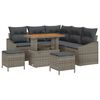 vidaXL Ensemble de canap&eacute; de jardin avec coussin 8 pcs Gris polyrotin
