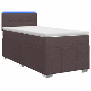 vidaXL Lit boxspring avec matelas Marron fonc&eacute; 90 x 200 cm Tissu