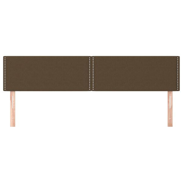 vidaXL T&ecirc;tes de lit Marron fonc&eacute; 200 x 5 x 78/88 cm Tissu
