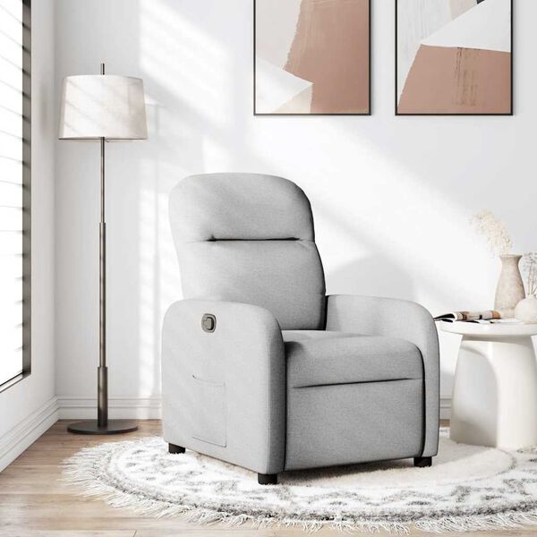 vidaXL Fauteuil inclinable gris nuage tissu