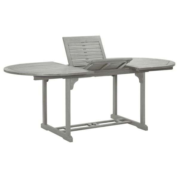 vidaXL Table de jardin Gris 200x100x75 cm Bois d'acacia massif