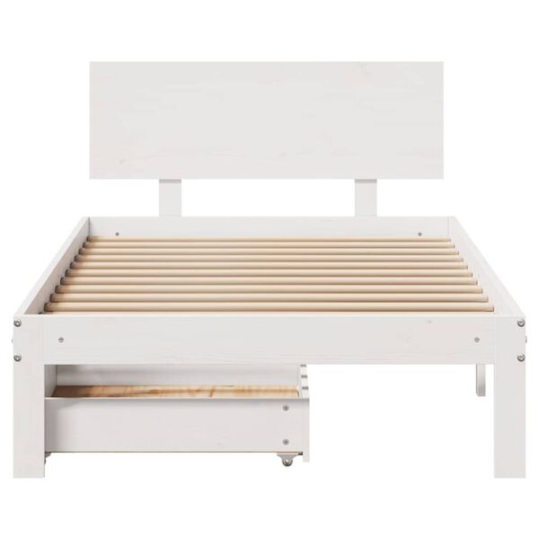 vidaXL Cadre de lit avec tiroirs sans matelas blanc 100x200 cm