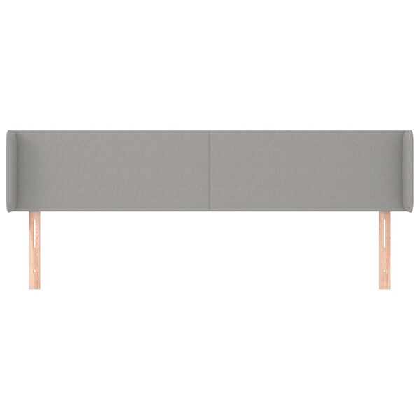 vidaXL T&ecirc;te de lit avec oreilles Gris clair 163x16x78/88 cm Tissu