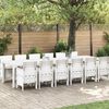 vidaXL Ensemble de salle à manger pour jardin 13 pcs Blanc Rattan Polt