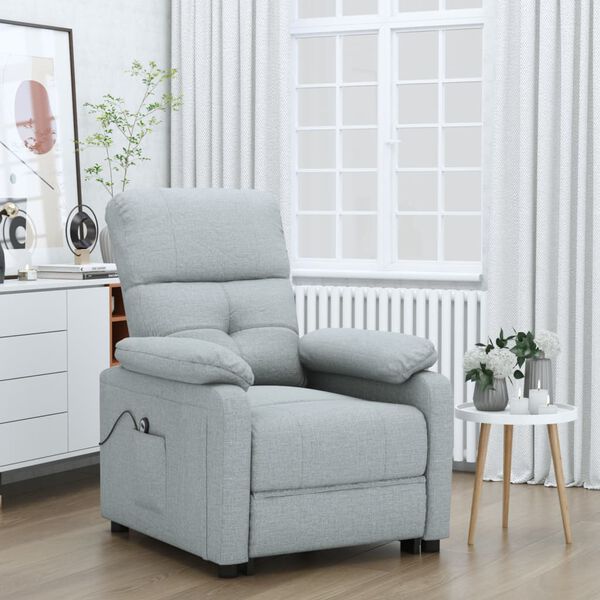 vidaXL Fauteuil Gris clair Tissu