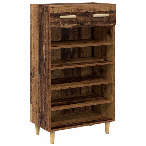 vidaXL Cabinet &agrave; chaussures avec tiroir Bois ancien 60 x 35 x 105 cm