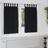 vidaXL Rideaux occultants avec anneaux 2 pcs Noir 140 x 140 cm