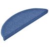vidaXL Tapis d'escalier 20 pi&egrave;ces 56 x 17 x 3 cm Bleu Demi-rond