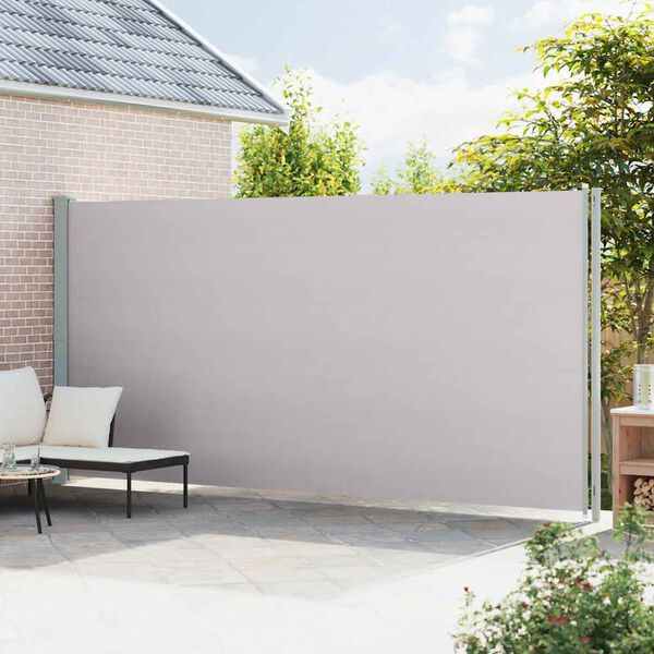 vidaXL Auvent lat&eacute;ral r&eacute;tractable de patio 220x600 cm Gris
