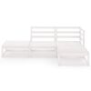 vidaXL Salon de jardin 4 pcs Blanc Bois de pin massif