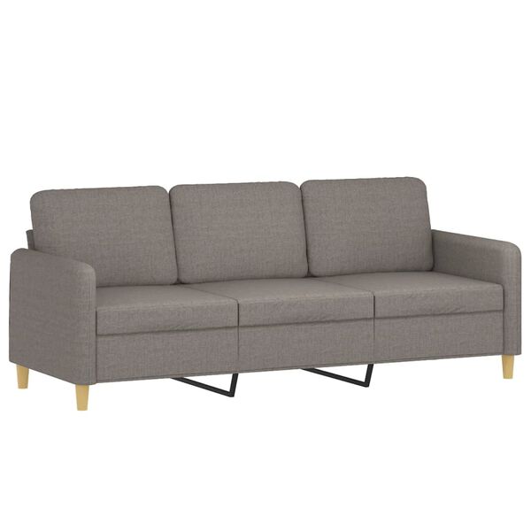 vidaXL Canap&eacute; &agrave; 3 places avec repose-pieds Taupe 180 cm Tissu