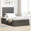 vidaXL Cadre de lit ottoman avec matelas gris fonc&eacute; 120x200cm tissu