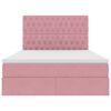 vidaXL Lit avec rangement et matelas Rose 140 x 200 cm Velours