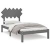 vidaXL Cadre de lit Gris 100x200 cm Bois massif