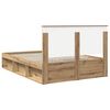 vidaXL Cadre de lit Ch&ecirc;ne artisan 135 x 190 cm Bois de pin massif