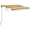 vidaXL Auvent manuel r&eacute;tractable avec LED 300x250 cm Jaune et blanc