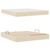 vidaXL Lit avec rangement et matelas Cr&egrave;me 160 x 200 cm Polyester