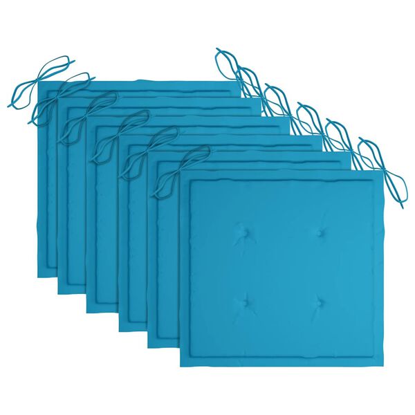 vidaXL Chaises &agrave; manger d'ext&eacute;rieur lot de 6 et coussins Acacia massif