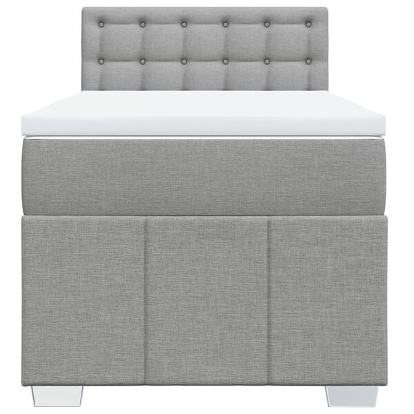 vidaXL Sommier &agrave; lattes de lit avec matelas Gris clair 100x200cm Tissu