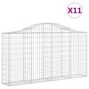 vidaXL Paniers à gabions arqués 11 pcs 200x30x100/120 cm Fer galvanisé