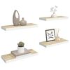 vidaXL Étagères flottantes 4 pcs chêne et blanc 60x23,5x3,8 cm MDF