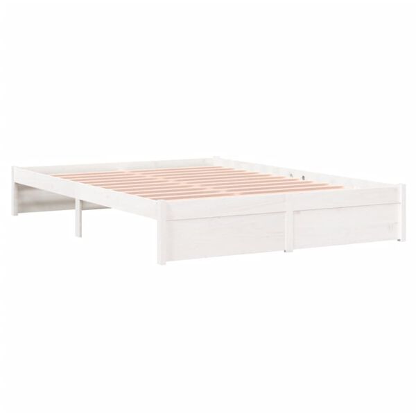 vidaXL Cadre de lit sans matelas blanc bois massif 140x190 cm