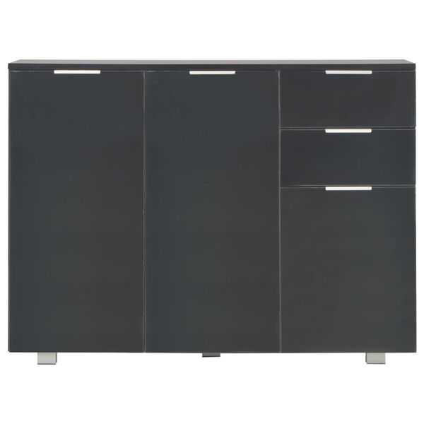 vidaXL Buffet Noir brillant 107x35x80,5 cm