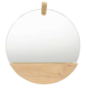 vidaXL Miroir mural Bois de pin massif 35 cm