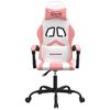 vidaXL Chaise de jeu pivotante Blanc et rose Similicuir