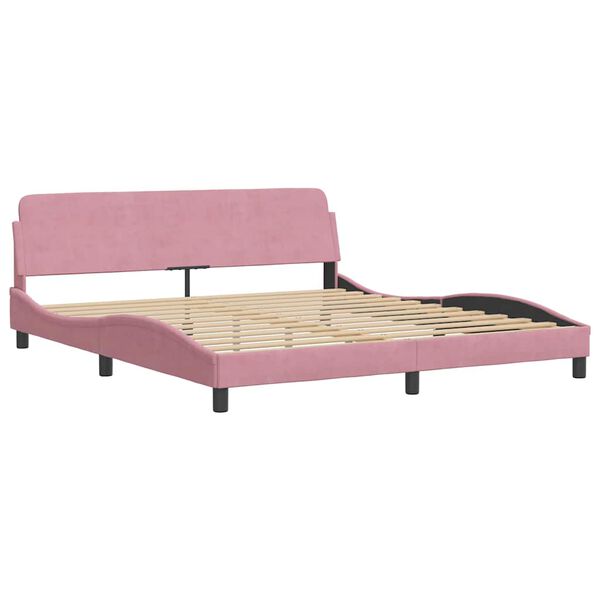 vidaXL Cadre de lit sans matelas rose 180x200 cm velours