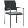 vidaXL Chaises de jardin et coussins lot de 2 noir 54x62,5x89 cm rotin