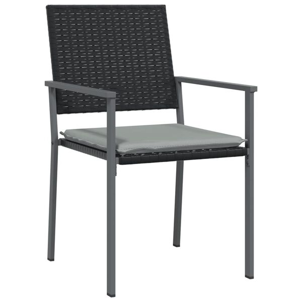 vidaXL Chaises de jardin et coussins lot de 2 noir 54x62,5x89 cm rotin